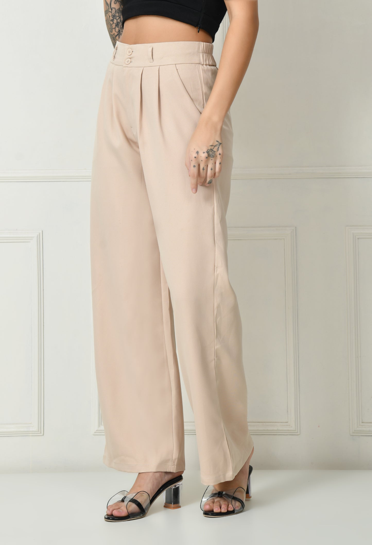 Beige Japanese pants for women
