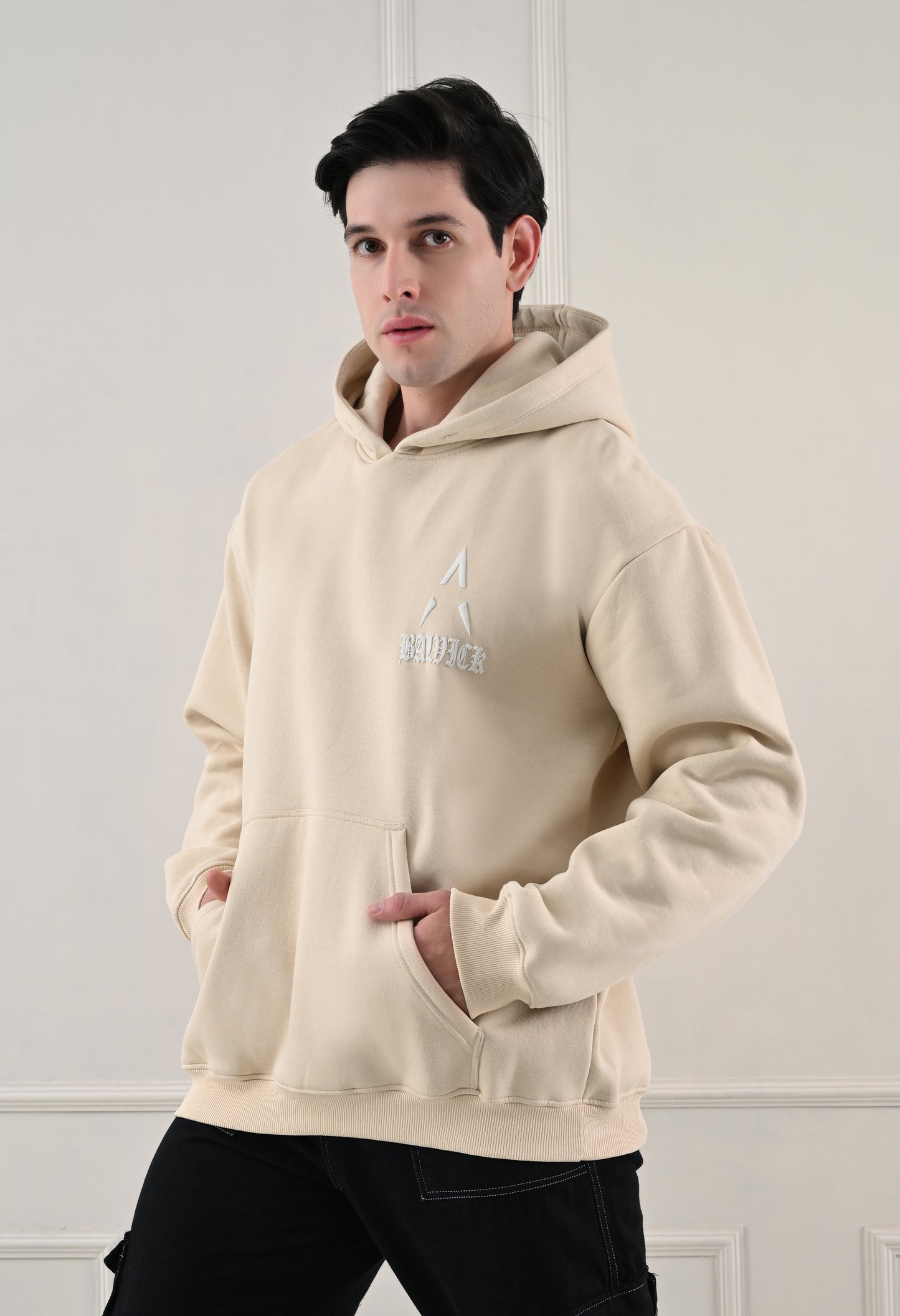 Balvick Oversized Hoodie of Beige colour