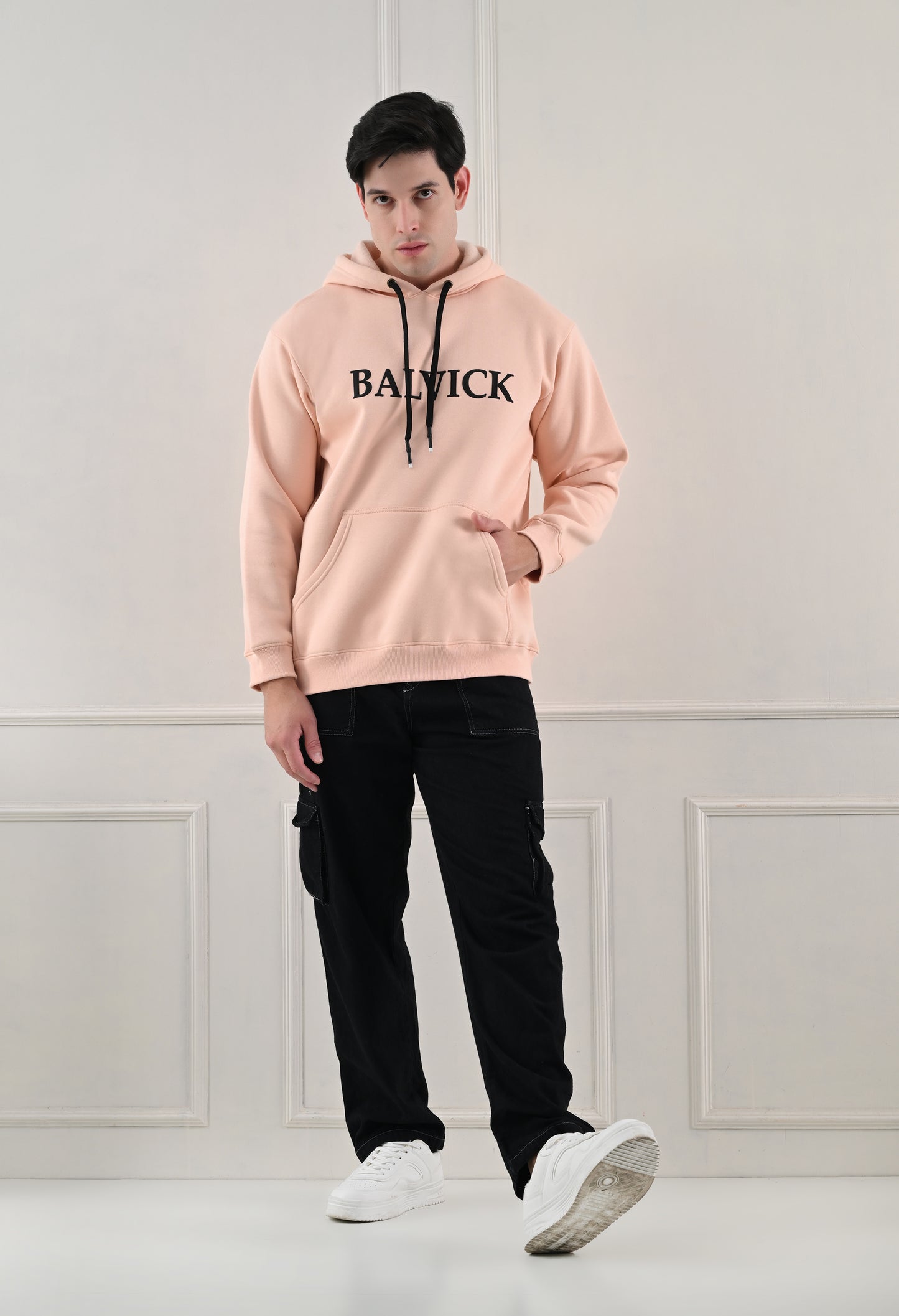 Balvick Hoodie of Beige Pink colour