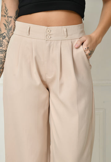 Beige Japanese pants for women